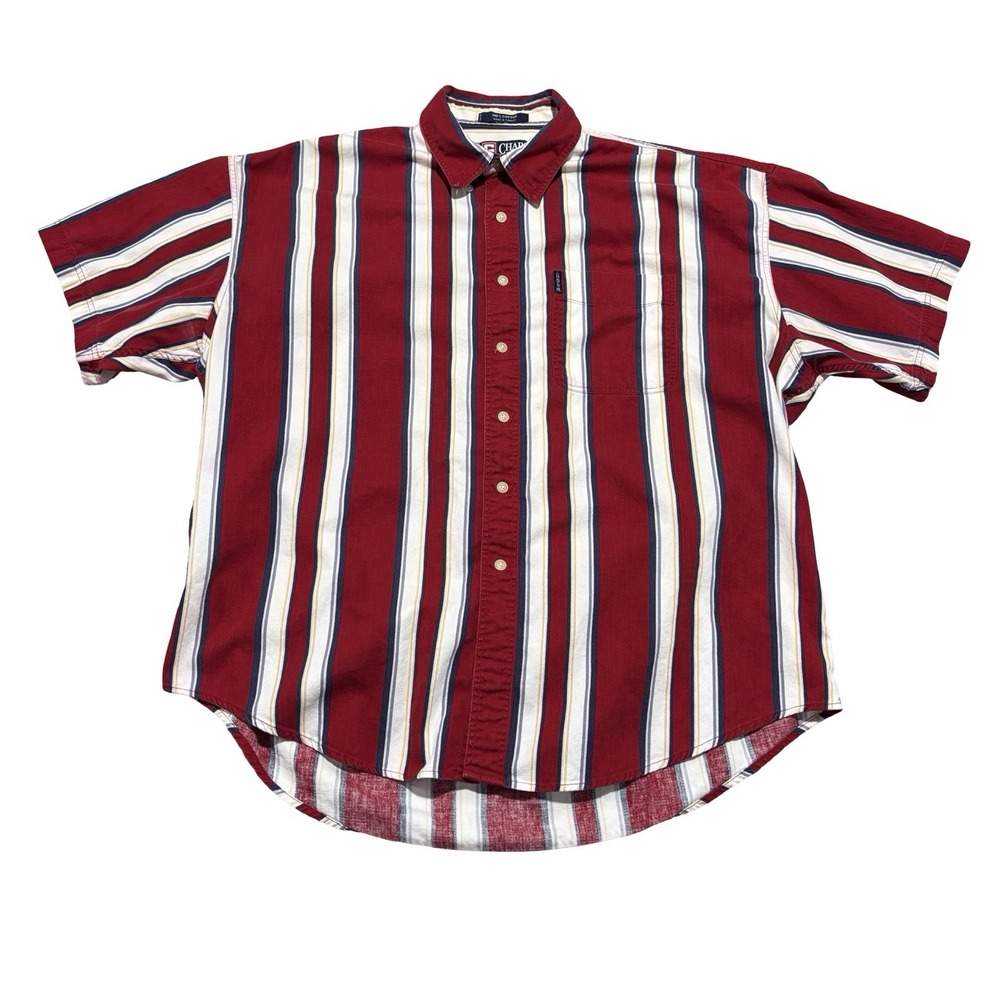 Vintage Chaps Ralph Lauren Men's Vertical Stripe Button Down Shirt XL 27 x 30
